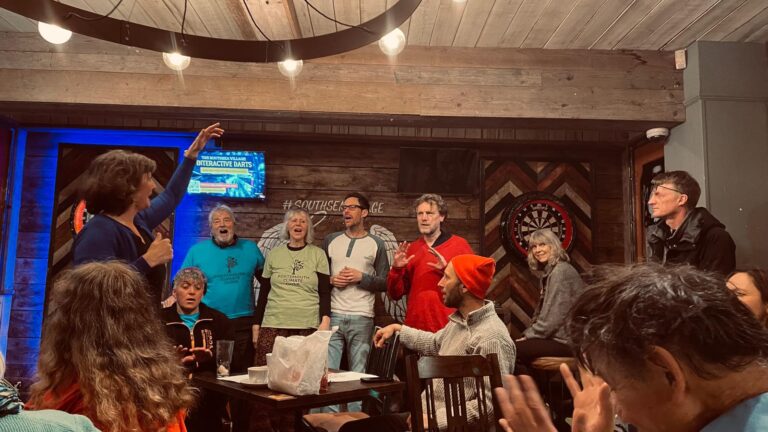 Portsmouth Climate Choir gathers with Greenpeace Portsmouth and Portsmouth Climate Action, Friends of the Earth and Climate Collective